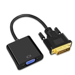 Convertisseur de câble vidéo pour moniteur d'ordinateur,adaptateur Full HD 1080P,DVI,D,DVI vers VGA,24 + 1,25 broches à 15 broches - Type black