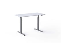 Wulff Höj och sänkbart skrivbord 120x60cm Färg på stativ: Silver - bordsskiva: Vit laminatskiva