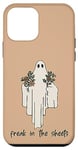 Coque pour iPhone 12 mini Freak in the Sheets Fantôme mélancolique avec fleurs Meme drôle