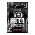 Warrior Whey Protein Powder – Up to 36g* of Protein Per Shake – Low Sugar, and Low Carbs – GMP Certified (Strawberry Crème, 1kg)