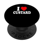 I Heart (Love) Custard Dessert Pastry Frozen Pudding PopSockets Adhesive PopGrip