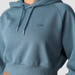 Everyday Cropped Hoodie Wmn, Steel Blue