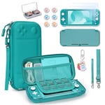 Younik Étui Switch Lite, Pochette Switch Lite 14 en 1 avec Étui de Transport, Coque Switch Lite Transparent, Étui pour Cartes de Jeu, 2 Protecteurs d'écran, Turquoise Étui pour Switch Lite