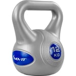 Movit - Kettlebell stylish grey, haltère à boule avec housse plastique protégeant le sol, 2 kg à 20 kg, testé contre les substances nocives, 12 kg