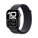 Apple Watch Series 10 GPS + Cellular 46mm Gagatsvart Aluminiumboett med Svartlila Sportloop