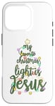 Coque pour iPhone 16 Pro Ma lumière de Noël préférée est Jésus Noël religieux