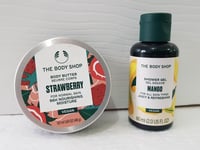 THE BODY SHOP - STRAWBERRY BODY BUTTER & MANGO SHOWER GEL BUNDLE - FRUIT WASH