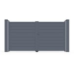 Portail battant en aluminium ILY l.3.56 x h.1.83 m gris 7016