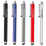 ISOUL Lot de 5 Stylets en Acier pour écran Tactile capacitif pour iPhone, iPad Mini, Pro, Galaxy, Note, Tab, Nexus, Nokia, Blackberry, OnePlus, tablettes et Plus (Multi)