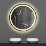 Super Fast Anti-fog LED ILLUMINATED Bathroom Mirror Unique Gold Makeup Mirror