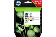 Pack de 4 Cartouches d'encre HP 912XL Noir Cyan Magenta Jaune