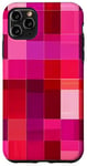 Coque pour iPhone 11 Pro Max Violet Art Déco Ethnique Rouge Rose Motif à carreaux