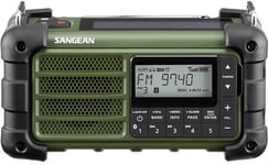 Sangean MMR99 Nödradio FM/AMsolceller, dynamo, bluetooth,Grön, Nödradio Radio FM/AM solceller, dynamo, bluetooth, grön