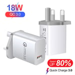 18W QC 3.0 USB Charger PD Fast Power Adapter For iPad iPhone 13 Pro Max/12 Pro