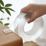 TREW 1M/3M/5M Nano Magic Tape Double Sided Tape Transparent Reusable Waterproof Adhesive Tape Cleanable Home (Length : 3M)
