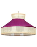 Lampe suspension en rotin rose et naturel BATALI