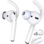 2 Paires Crochets D'Oreille Airpods Couvrent Embouts D'Écouteurs [Sac Supplémentaire] Apple Earbuds Ear Hooks Compatible Avec Airpods 2 / Airpods 1 / Earpods (Grand & Grand, Blanc)[PHO063268]