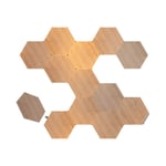 Nanoleaf Elements Starter Kit - trådlös belysningspanel - LED x 13 - 1.91 W - totalt: 24.83 W - varmt till kallt vitt ljus - sexhörning - trä