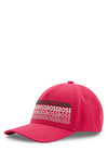 BOSS Mens Cap-HIGH TECH PREP Cotton-Twill Cap with Repeat-Logo Print Pink