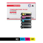 NOPAN-INK - Toners x5 - TN241 + TN245 TN 241 + TN 245 (Noir x2 + Cyan + Magenta + Jaune) - Compatible pour Brother HL-3040CN 3070CW 3045CN 3075CW, MFC-9010CN 9120CW 9320CW 9125CN 9325CW