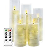 kakoya Flamlösa LED-ljus med timer 5 st flimrande flamlösa Cand Ivory