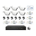 Housecurity - kit de surveillance vidéo ahd 6 caméras ir 5 mpx câbles ip dvr 8 canaux