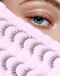 Onlyall Wispy Lashes Natural Look Short Eyelashes Lite Volume False Eyelashes Natural Lashes Soft False Eye Lashes Pack 7 Pairs D4(5-12MM)