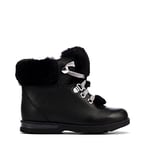 Clarks Girl's Dabi Hiker Snow Boot, Black Leather, 6 UK Child