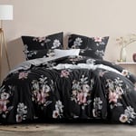 RUIKASI King Duvet Cover Set - Bedding Kingsize Bed Set Printed Patterned with Pair of Pillowcases, Soft Microfiber Quilt Cover with Zipper Closure