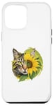 Coque pour iPhone 12 Pro Max Chat mignon jaune assis parfum tournesol papillon