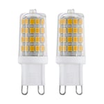 EGLO Lot de 2 ampoules à broche LED G9, lampes crayon, 3 watts chacune (équivalent 30 watts), 320 lumens, blanc neutre, 4000 Kelvin, Ø 1,6 cm