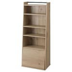 Iris Ohyama, Étagère, Meuble, Bibliothèque de rangement, avec 1 porte rabattable, Multi-usage, Solide, Contemporain, Chambre, Salon, Bureau - Book shelf - IWMG-5 - Marron Cendré