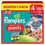 Pampers Paw Patrol Baby Dry Nappy Pants Size 4, 180 Pack