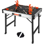 Folding Work Table 2-in-1 Sawhorse & Workbench Portable Easy Garage Storage