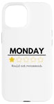 Coque pour iPhone 15 Monday Would Not Recommend One Star Funny Office Blague