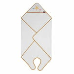 Clevamama Serviette Tablier Peignoir de Bain pour Bébé et Enfant de 0 à 4 Ans en Coton Doux et Absorbant avec Capuche - Unisexe, Blanc, 98 x 98 cm 3522