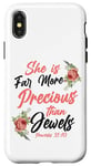 iPhone X/XS Christian Bible Verse Quote Rose Flower Proverbs 31:10 Case