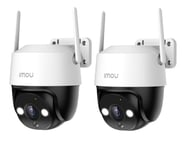 Imou 2K(3MP) Lot de 2 Caméra Surveillance WiFi Extérieur 360°, Caméra IP Exterieur WiFi PTZ, Vision Nocturne Couleur 30M, Détection de Personne AI, Suivi Intelligent, Étanche IP66,Audio Bidirectionnel