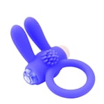 Cockring Anneau vibrant pour Pénis silicone bleu avec oreilles de lapin