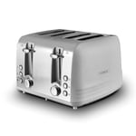 Tower Ash Grey 4 Slice Stainless Steel Toaster Chrome Accents T20081GRY