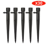 30pcs Adjustable Water Flow Irrigation Drippers Sprinkler Emitter System Black