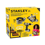 Stanley Junior Toy Power Tool Set Drill, Saw, Jig Saw Plus 15 Parts Child DIY