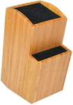 Bamboo Universal Knife Block - Extra Large Two-Tiered Slotless Wooden Knife Stand, Organizer & Holder - Convenient Safe Storage for Large & Small Knives & Utensils - Easy to Clean Removable Bristles