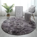 Soft Area Matta Fluffig Rund Matta Shaggy Circular Matta För Sovrum Vardagsrum Heminredning Dark Grey Dark Grey 60cm