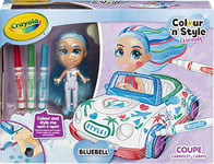 CRAYOLA Colour 'n' Style Friends: Bluebell - Coupe Playset | Colour & Style Your Own Doll, Again and Again! (Includes Magic Dry-Erase Pens) | Ideal For Kids Aged 3+