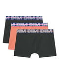 DIM Boxer Garçon EcoDIM Coton Stretch x3, Orange/Noir/Noir, 16 ans