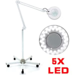 Senderpick - Lot de 5 lampes loupes led sur pied roulant, lampe de travail, lampe cosmétique, lampe cosmétique