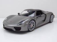 WELLY - Voiture de 2012 couleur grise – PORSCHE 918 Spyder avec Hardtop noir ...