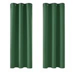 Deconovo Rideau Occultant Thermiques Anti Froid, Double Rideau Isolant Anti-Bruit, Économie d'Énergie, Idéal pour Chambre et Salon, 107x160 CM (Largeur x Hauteur), Vert Sapin, 2 Pièces