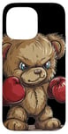 Coque pour iPhone 14 Pro Max Un ours en peluche cool portant une tenue de gants de boxe